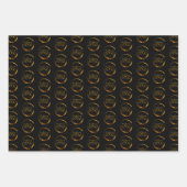 黒のプロモーションに丸いロゴ ラッピングペーパーシート (正面)