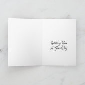 黒のプードルのパーティー帽子付きバースデーカード カード (内部)