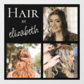 黒のヘアサロン スタイリスト スクリプト 3枚の写真 ウィンドウサイン (シート)