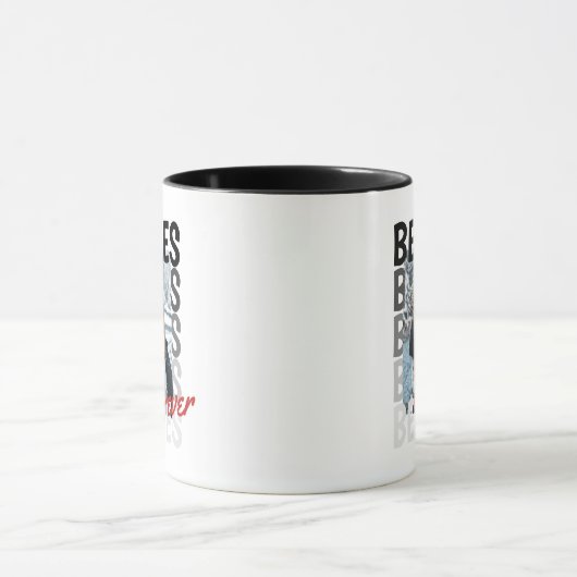 黒のベスティーグラデーションタイポグラフィの写真の重なり マグカップ (中央)