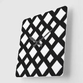 黒のホワイトダイヤモンド スクエア壁時計 (傾斜)