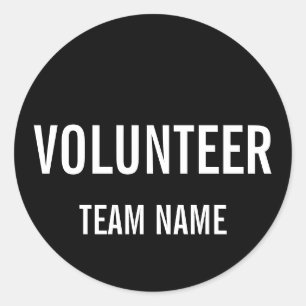 黒のボランティアバッカスタムジ（チーム名） ラウンドシール