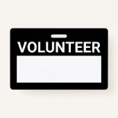 黒のボランテ空白のィアバッジ バッジ (正面)