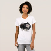 黒のポメラニアン Tシャツ (正面フル)