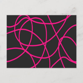 黒のマゼンタのリボン ポストカード