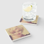 黒のマリリン ストーンコースター (横)