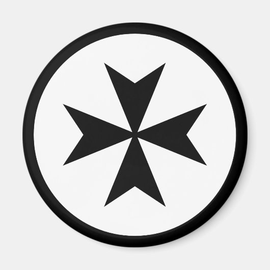 黒のマルタ十字 マグネット (正面)