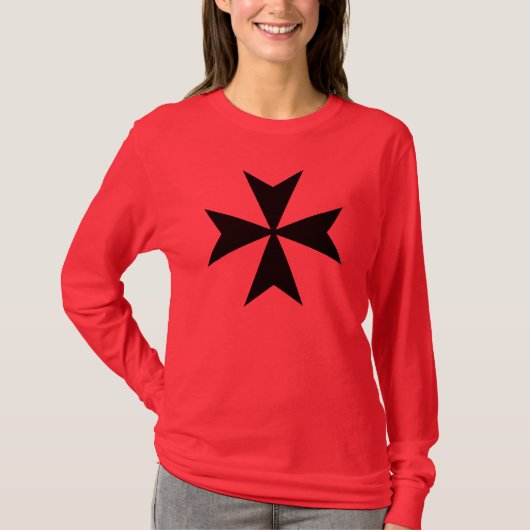黒のマルタ十字 Tシャツ (正面)