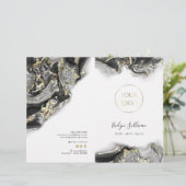 黒のマーブリングデザインサービスメニューカタログ (スタンド正面)