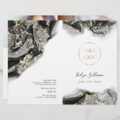 黒のマーブリングデザインサービスメニューカタログ (正面/裏面)