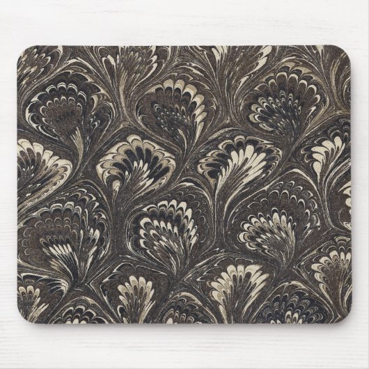 黒のマーブル紙のマウスパッド マウスパッド (正面)