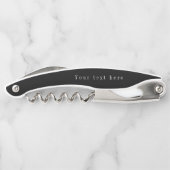 黒のミニマエレガントリストスクリプト名パーソナライズされた ソムリエナイフ (裏面)