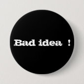 黒のミニマリストボタン 缶バッジ (正面)