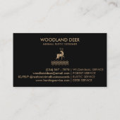 黒のミニマリスト森の動物 鹿 名刺 (裏面)