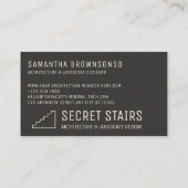 黒のミニマルロゴ建築階段ステップ 名刺 (裏面)