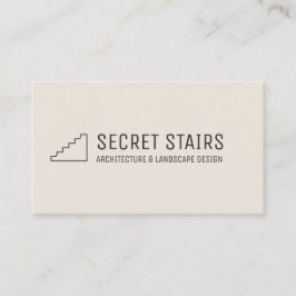 黒のミニマルロゴ建築階段ステップ 名刺