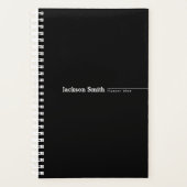 黒のミニモダンマリパーソナライズされたスト名プランナー プランナー手帳 (正面)