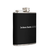 黒のミニモダンマリパーソナライズされたスト名 フラスク (右)