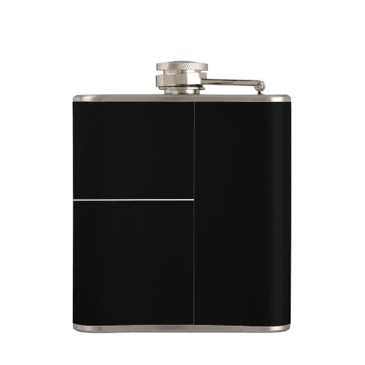 黒のミニモダンマリパーソナライズされたスト名 フラスク (裏面)