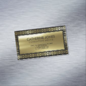 黒のメキシコ人の/Tribalのアステカで幾何学的な金ゴールド マグネット名刺 (インサイチュ)