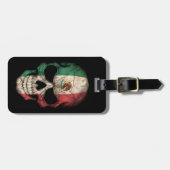 黒のメキシコ旗のスカル ラゲッジタグ (正面横)