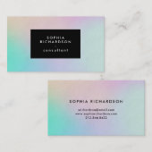 黒のモダンでカラフルなレーザー光線写真一見 名刺 (正面/裏面)