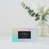 黒のモダンでカラフルなレーザー光線写真一見 名刺 (スタンド正面)