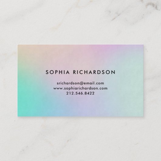 黒のモダンでカラフルなレーザー光線写真一見 名刺 (裏面)