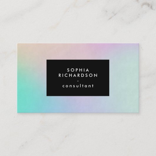 黒のモダンでカラフルなレーザー光線写真一見 名刺 (正面)