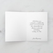 黒のモダンなホワイトクリスマスの木のグラフィック シーズンカード (内部)