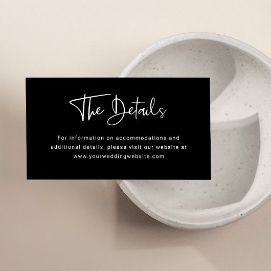 黒のモダンオーバーレイ | 結婚詳細 エンクロージャーカード