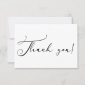 黒のモダンシンプル文字 サンキューカード (正面)