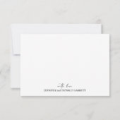 黒のモダンシンプル文字 サンキューカード (裏面)