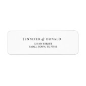 黒のモダンシンプル・スクリプト・アドレス ラベル (正面)