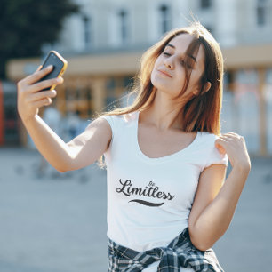 黒のモダンスクリプトは無限スリムフィットTee Tシャツ