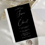 黒のモダンスクリプト結婚式招待状 招待状<br><div class="desc">ブラックスクリプトモダン結婚式招待状ニッチとネストストアで一致するコレクションを参照</div>