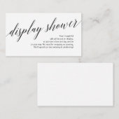 黒のモダンスクリプト、シャワーの表示 エンクロージャーカード (正面/裏面)