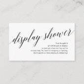 黒のモダンスクリプト、シャワーの表示 エンクロージャーカード (正面)