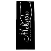 黒のモダンブパーソナライズされたリーメイド提案 ワインギフトバッグ (正面)