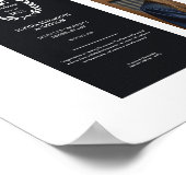 黒のモダン卒業写真の達成枠 ポスター (角)