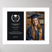 黒のモダン卒業写真の達成枠 ポスター (正面)