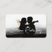 黒のモダン抽象芸術オーバーレイの署名写真 名刺 (正面)