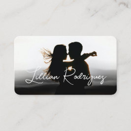 黒のモダン抽象芸術オーバーレイの署名写真 名刺