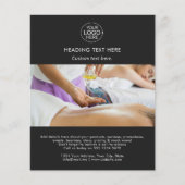 黒のモダン追加ロゴタイポグラフィ写真QRコード チラシ (正面)