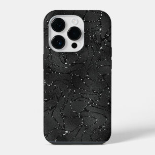 黒のモノクロラメ背景 iPhone 14 PROケース