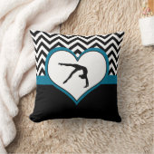 黒のモノグラムとの体操のシェブロンのハート クッション (ブランケット)