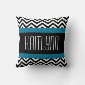 黒のモノグラムとの体操のシェブロンのハート クッション (裏面)