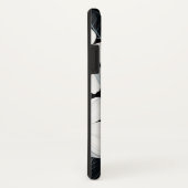 黒のモノグラムに白い花 エレガント Case-Mate iPhoneケース (裏面/右)