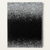 黒のモノグラムのスリーバーグリッタースクリプト プランナー手帳 (裏面)