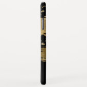 黒のモノグラムの金ゴールドスクリプト Case-Mate iPhoneケース (裏面/右)